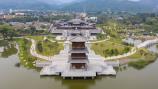 山西太原晋祠古建筑航拍
